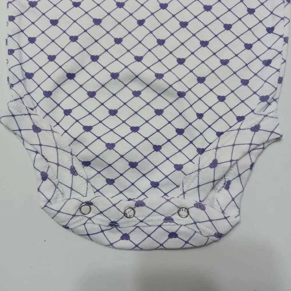 Louisiana State University Girls‎ 0-3 Month Bodysuit Purple Yellow White Hearts